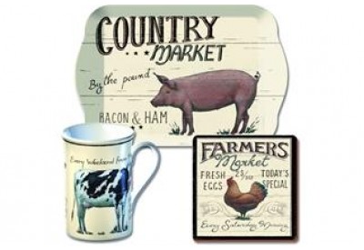 Farmers Market 'Time for Tea' Gift Set - Fine China Mug, Scatter Tray & Coaster